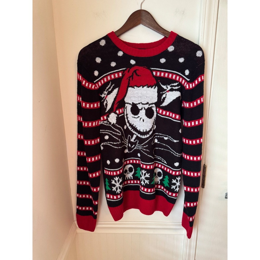 Disney Nightmare Before Christmas Jack Skellington Ugly Holiday Sweater Mens M